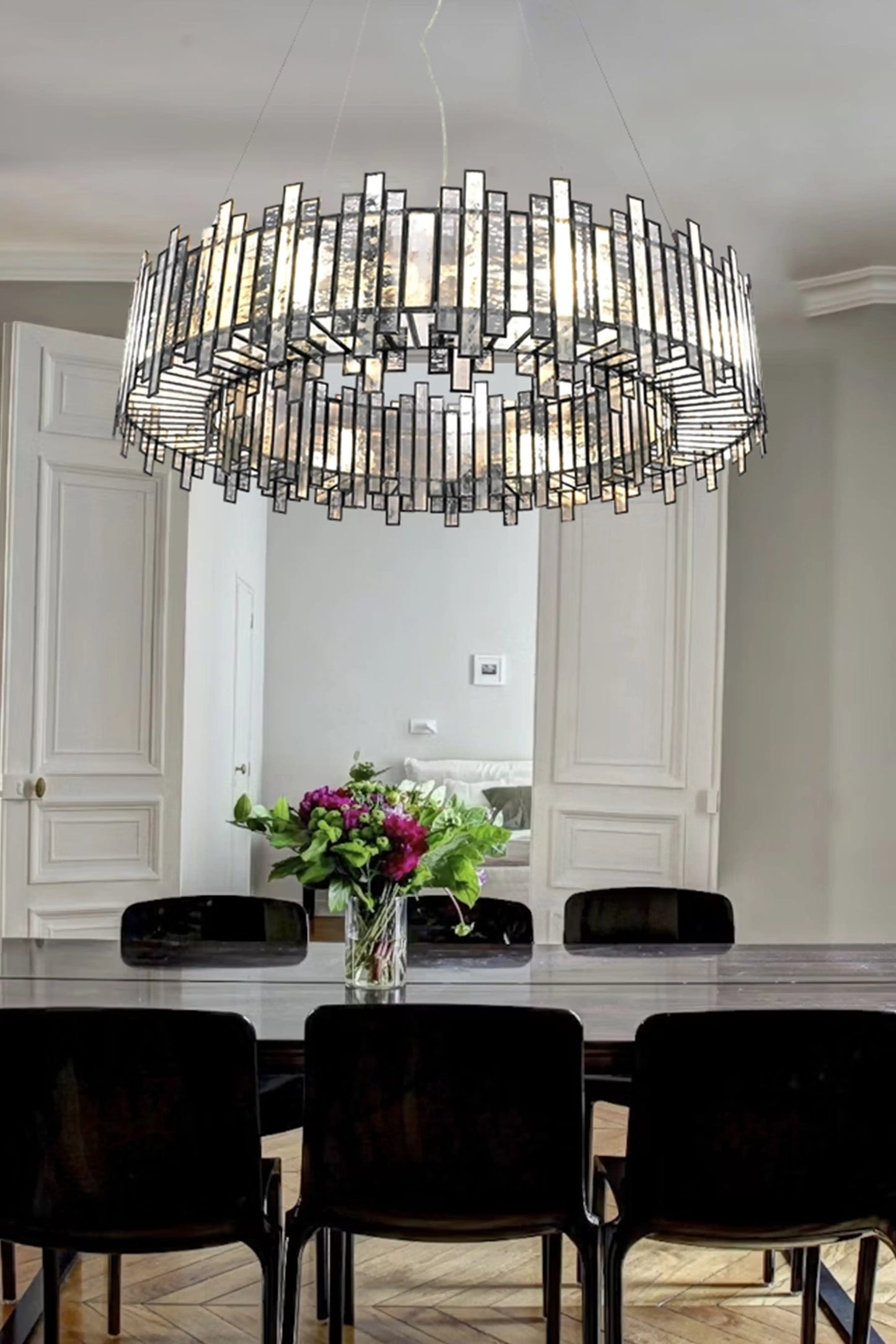 Staggered Ring Chandelier Antique - ILLUMEALightingMedium