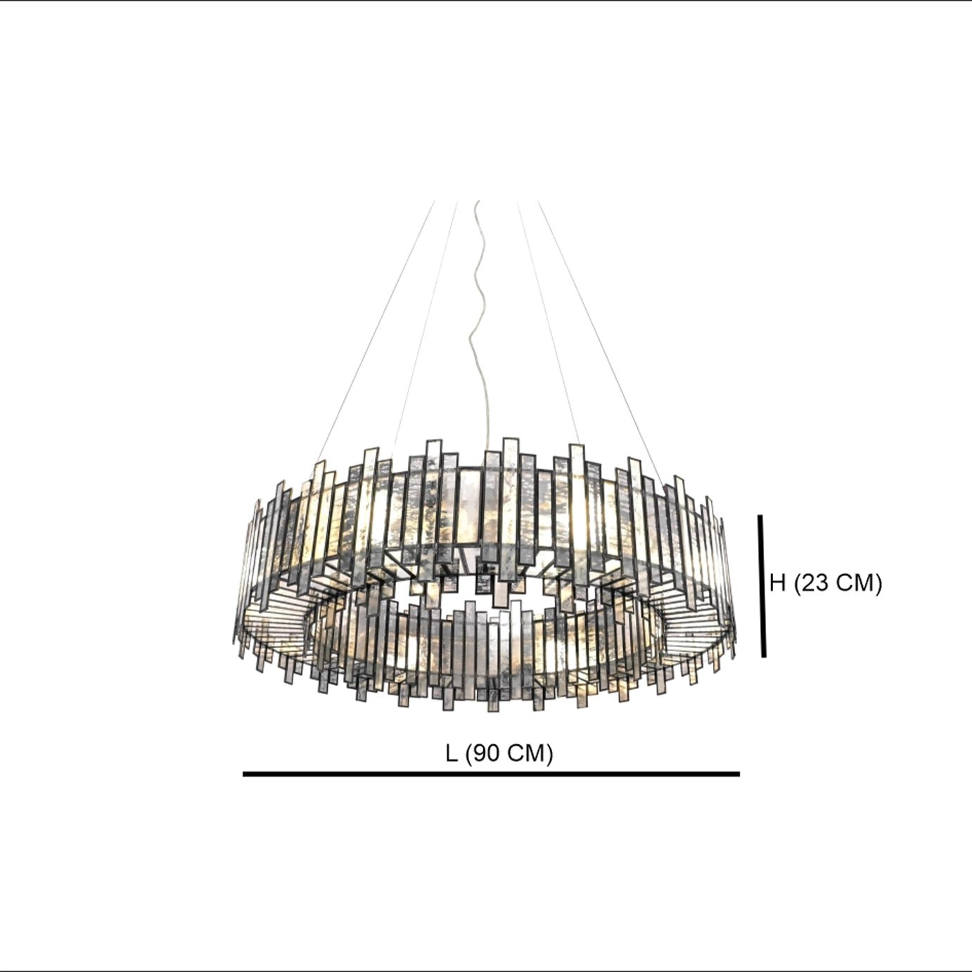 Staggered Ring Chandelier Antique - ILLUMEALightingMedium