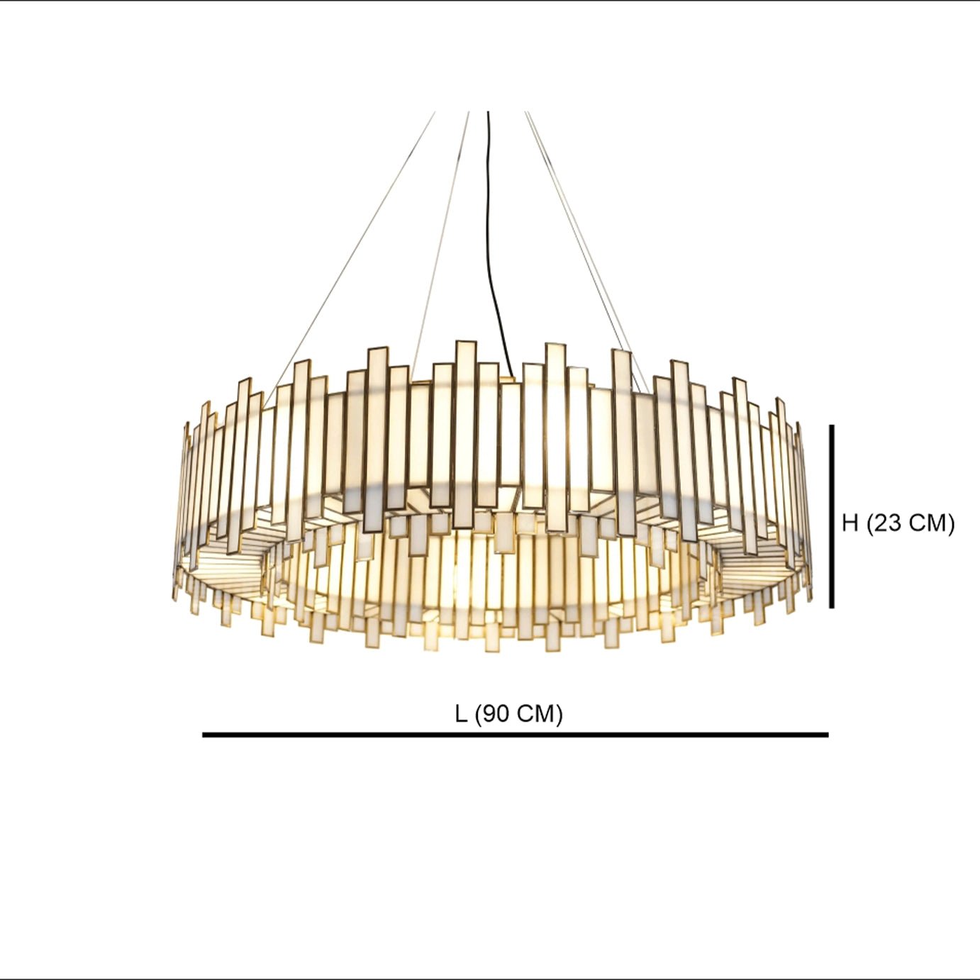Staggered Ring Chandelier White - ILLUMEALightingMedium