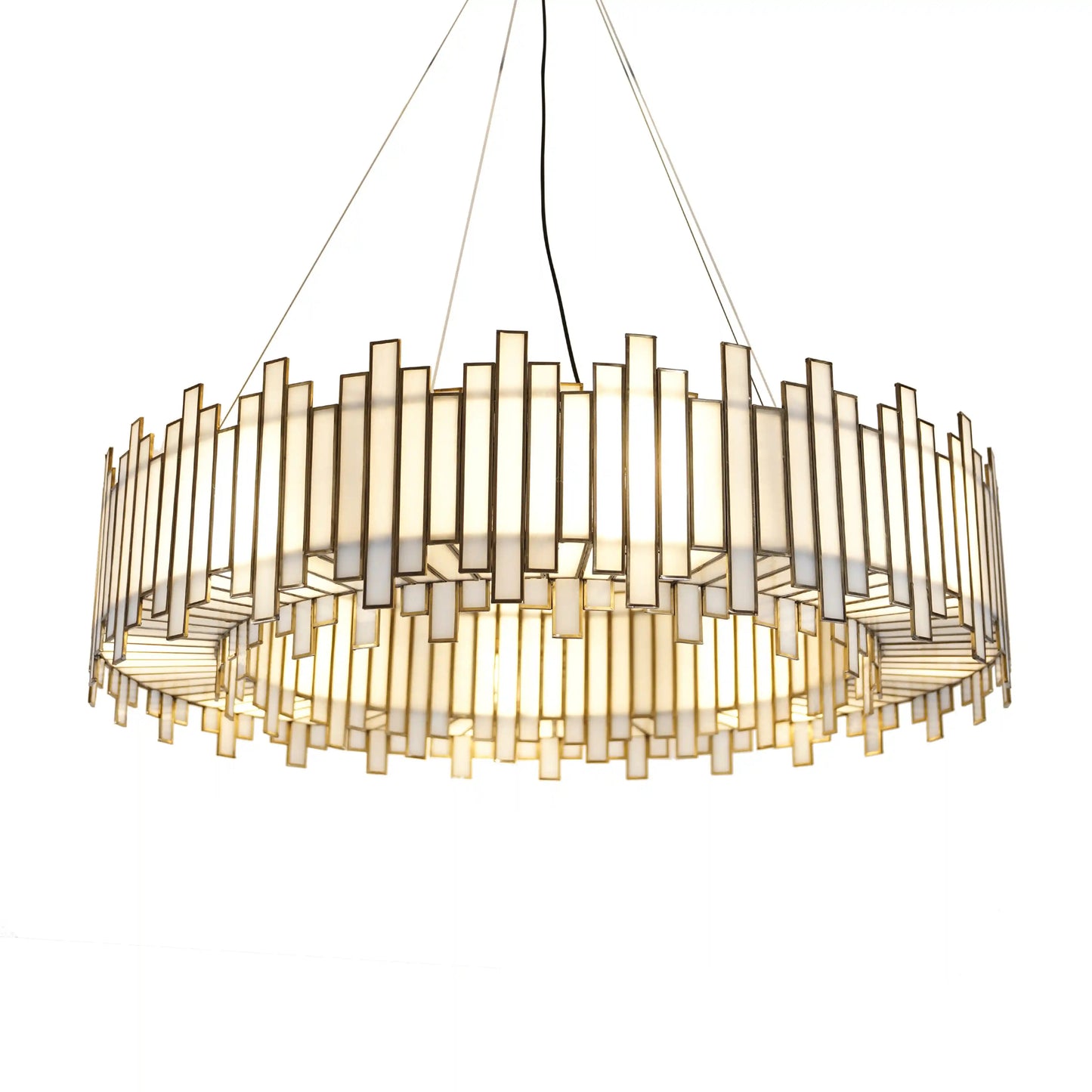 Staggered Ring Chandelier White - ILLUMEALightingMedium
