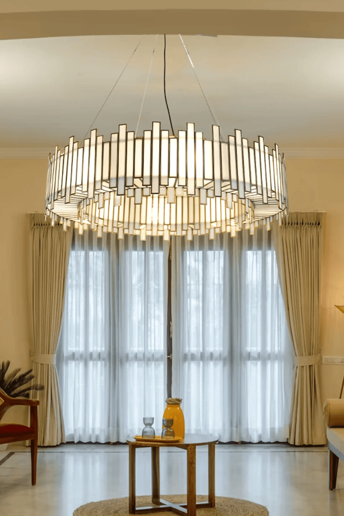 Staggered Ring Chandelier White - ILLUMEALightingMedium