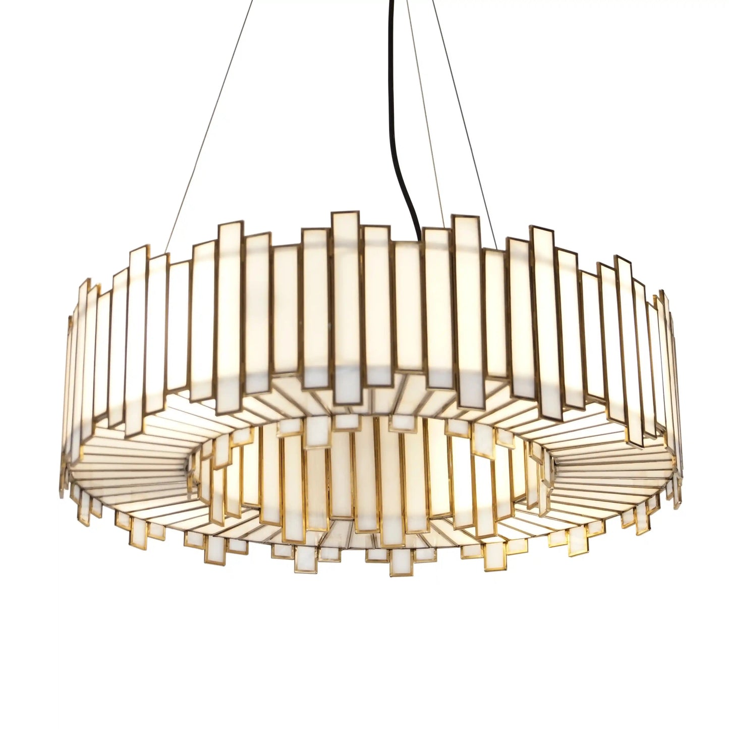Staggered Ring Chandelier White - ILLUMEALightingSmall