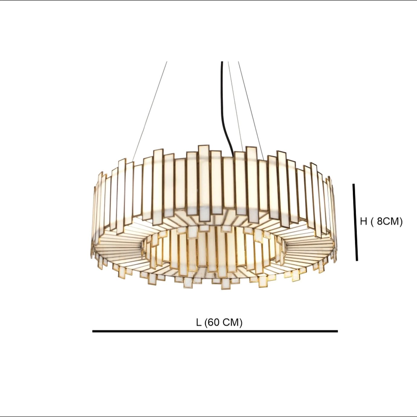 Staggered Ring Chandelier White - ILLUMEALightingSmall