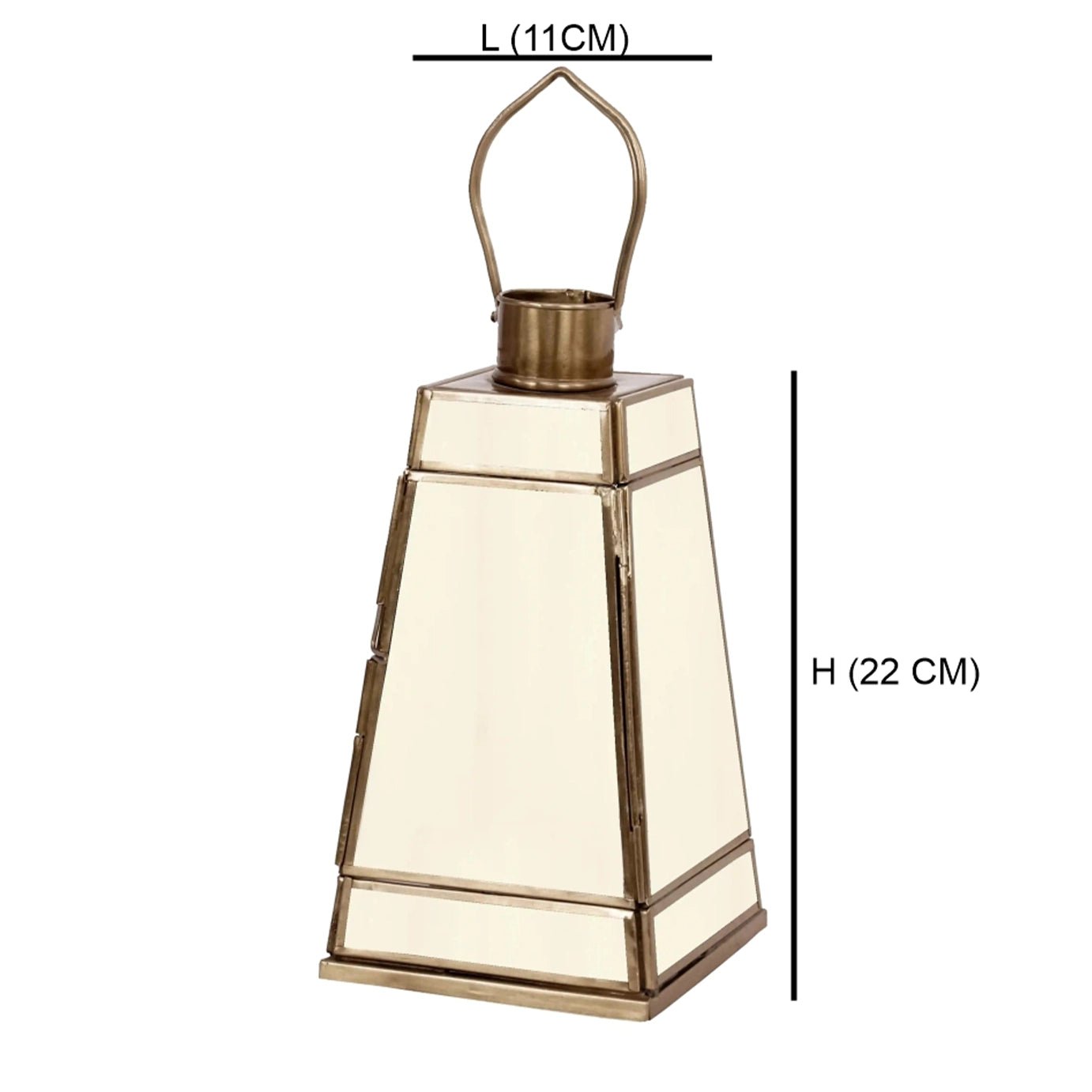 Taper Lantern White Glass - ILLUMEALanternSmall