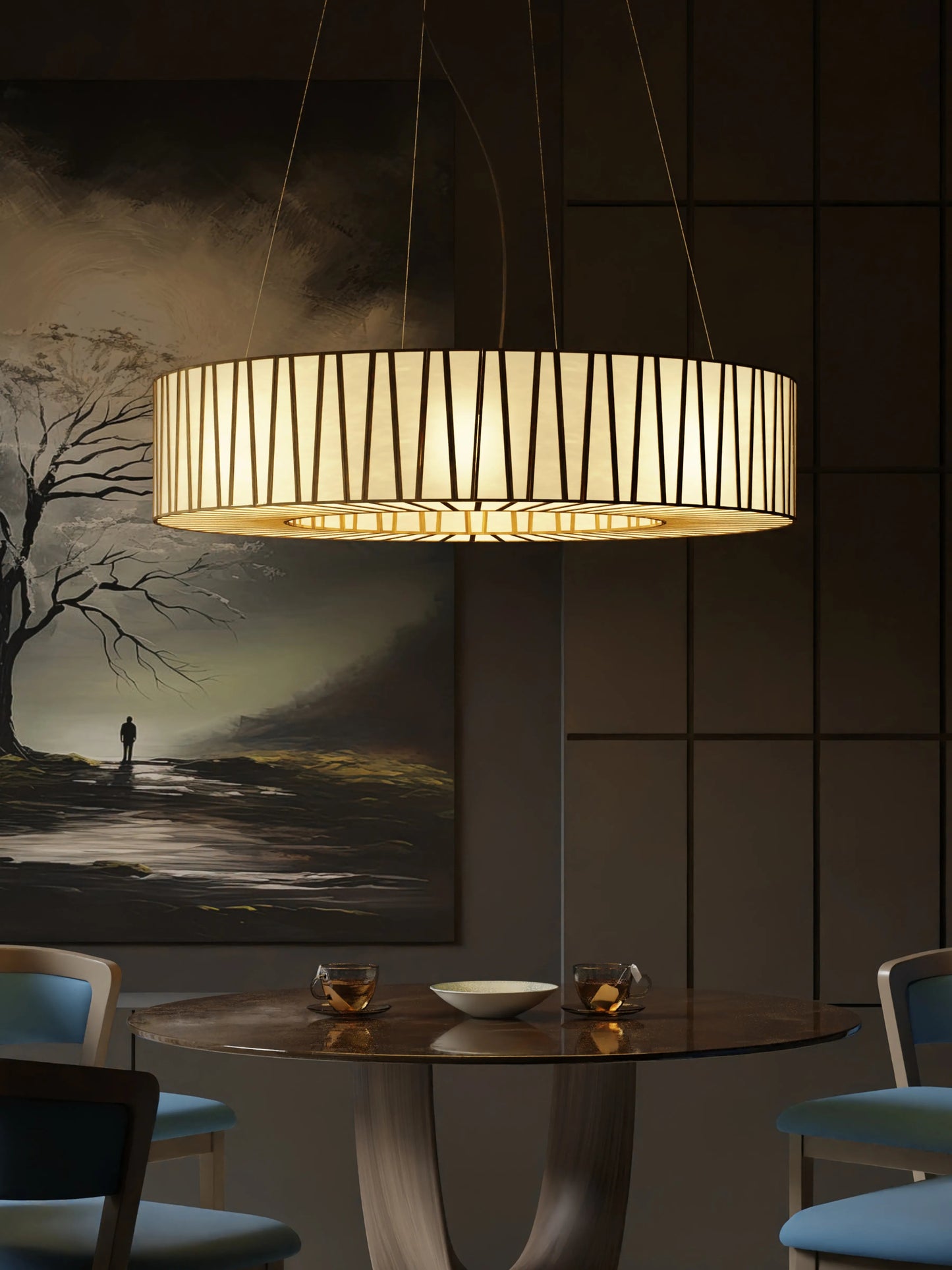 Taper Ring Chandelier White - ILLUMEALightingSmall