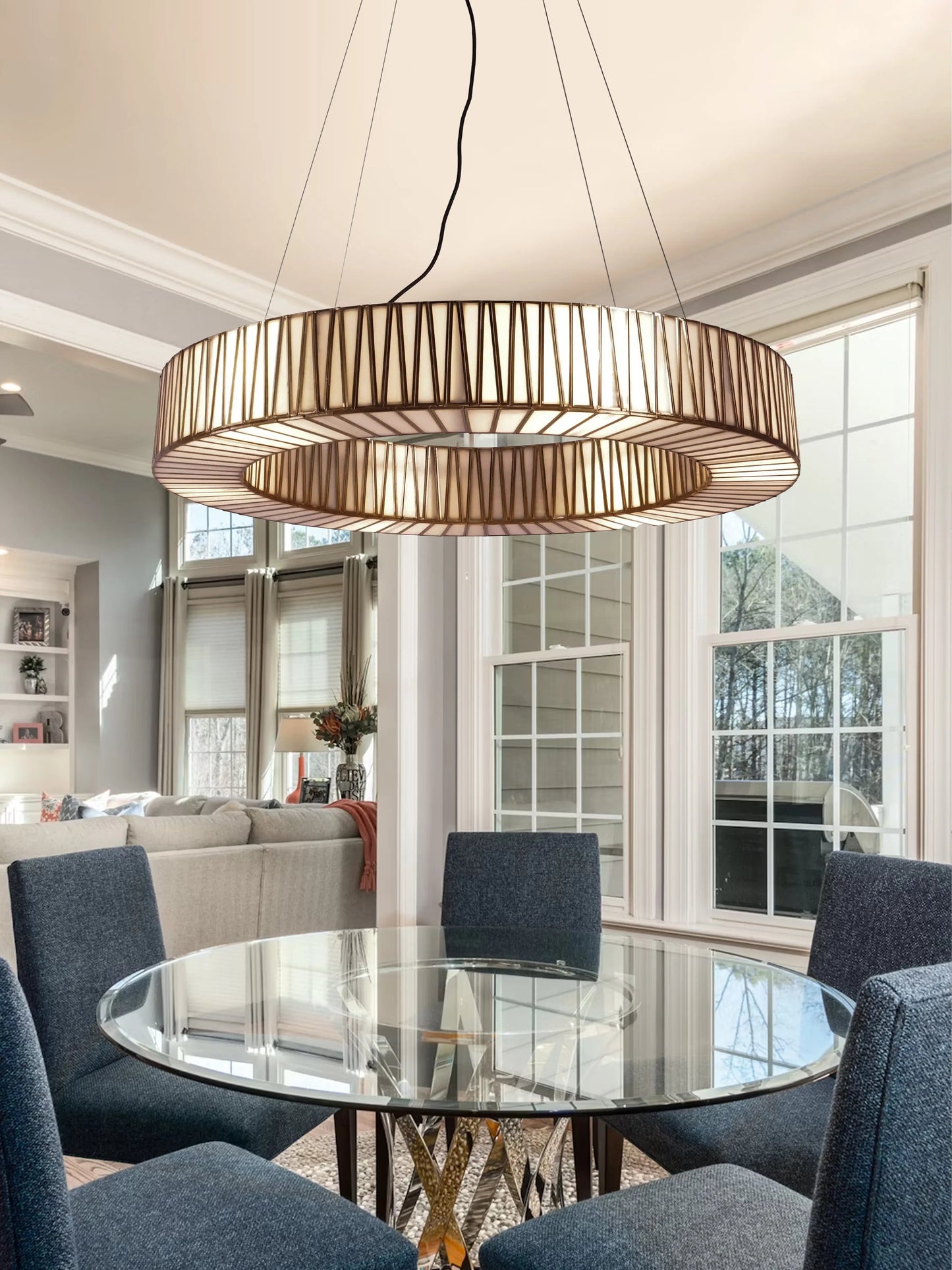 Taper Ring Chandelier White - ILLUMEALightingMedium