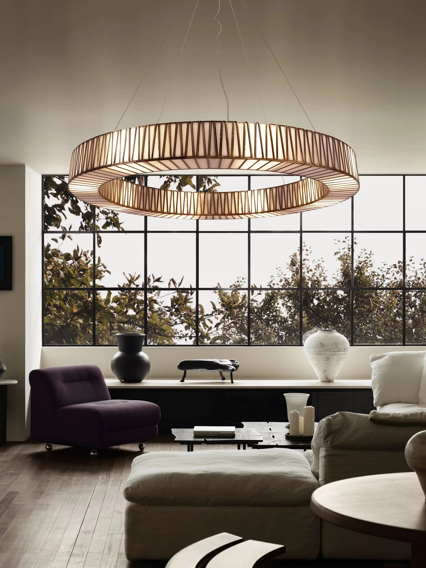 Taper Ring Chandelier White - ILLUMEALightingLarge
