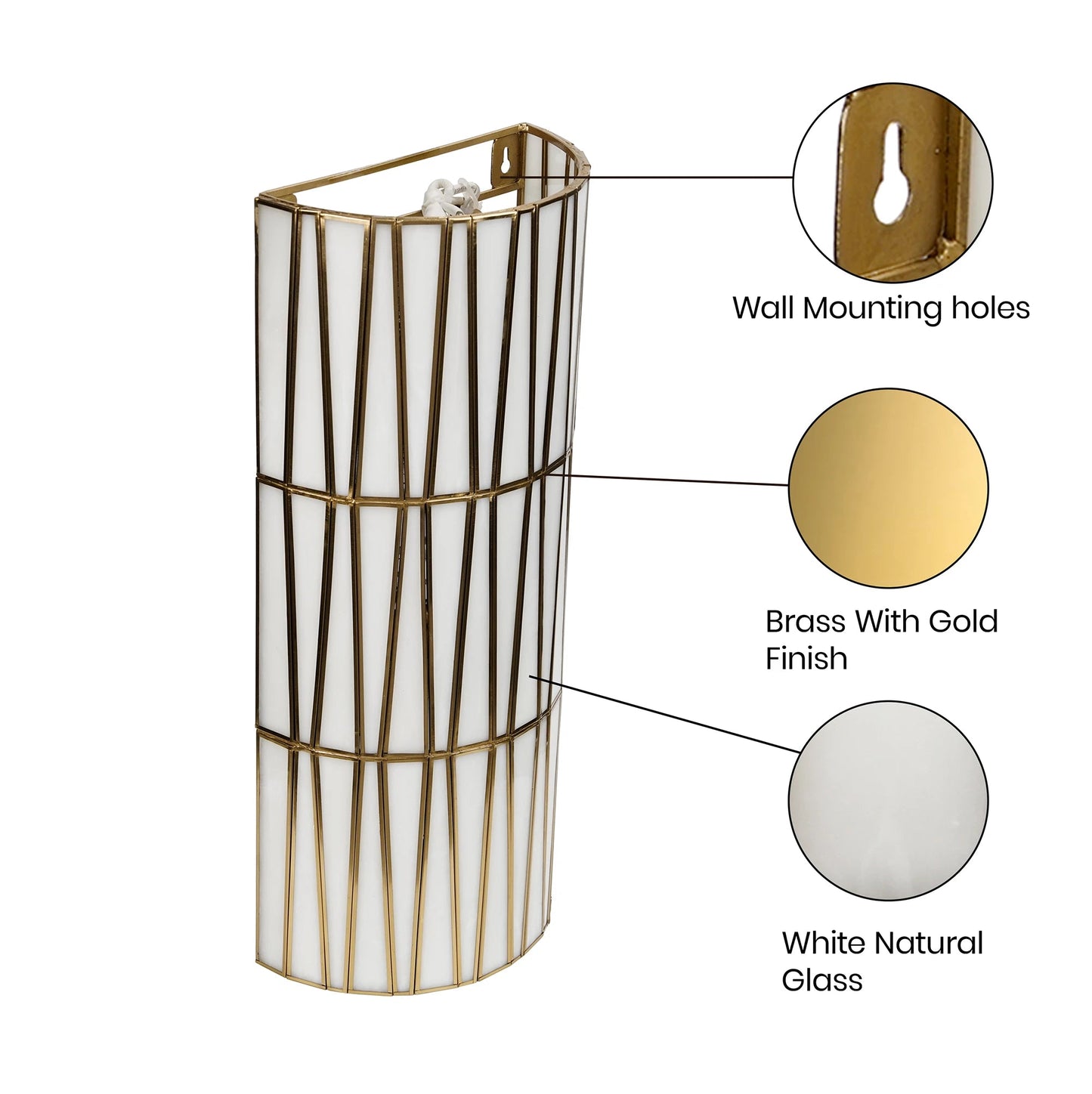Tapered Wall Lamp White - ILLUMEAWall LampLarge