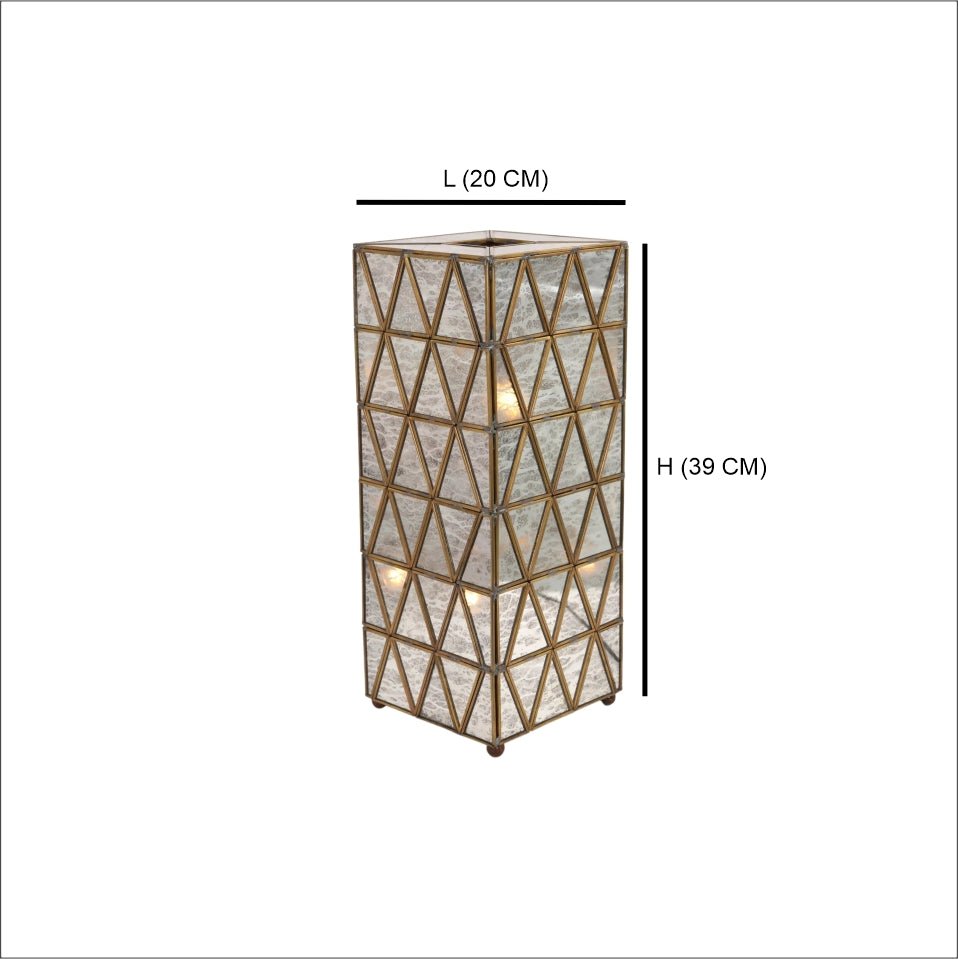 Triangle Table Lamp Antique - ILLUMEAlampLarge
