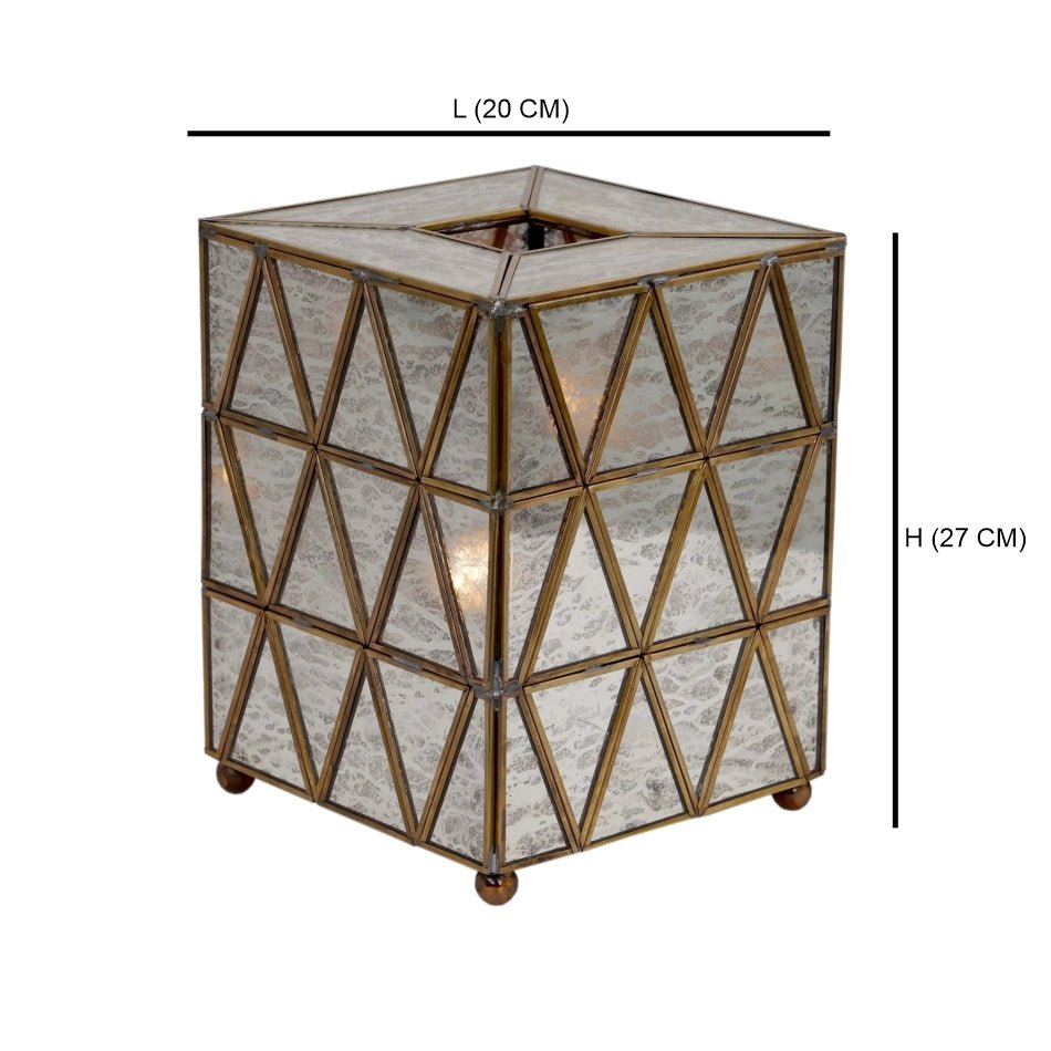 Triangle Table Lamp Antique - ILLUMEAlampSmall