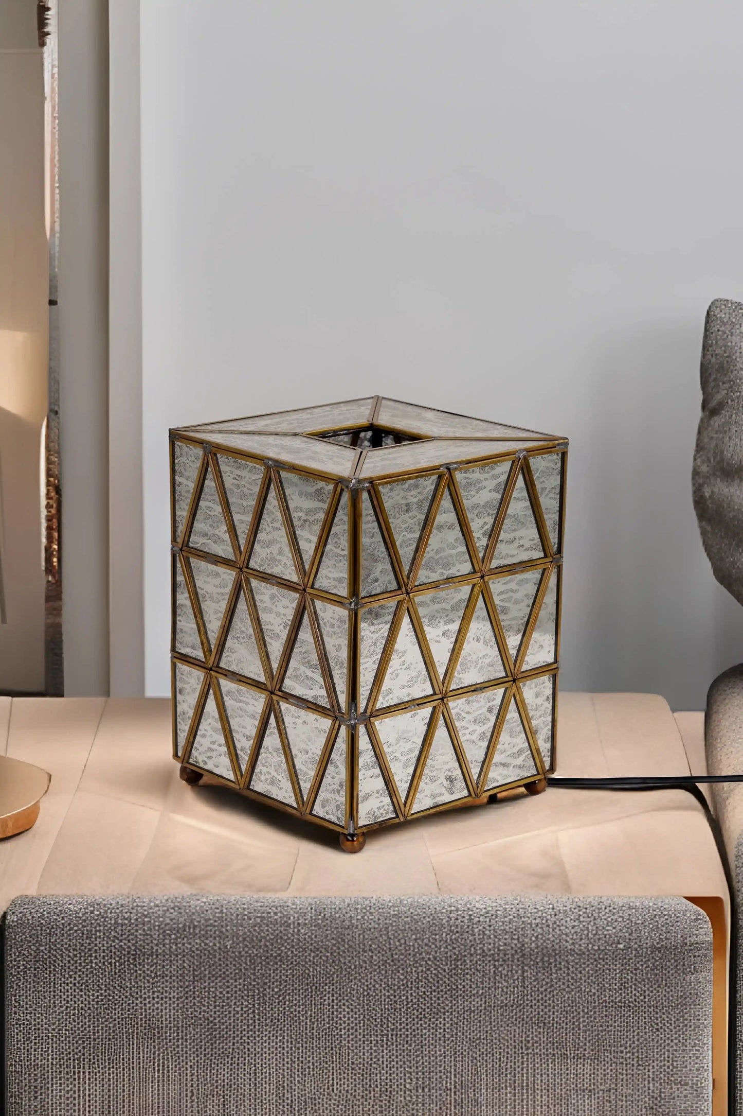 Triangle Table Lamp Antique - ILLUMEAlampSmall