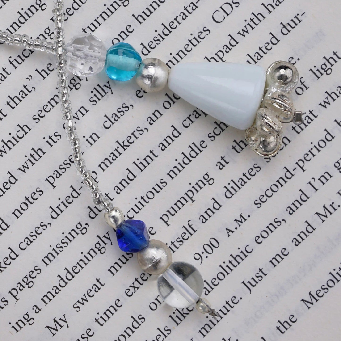 White Glass Beads Handmade Bookmark - ILLUMEABookmark