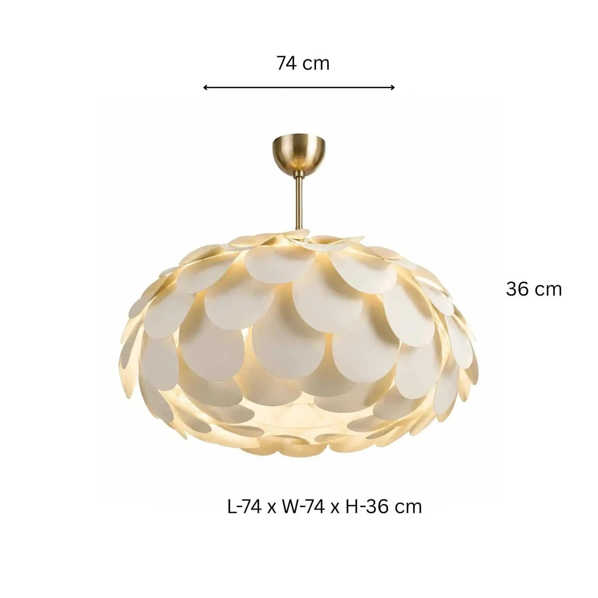 White Iron Leaf Pendant Light by ILLUMEA with intricate white iron leaves and modern elegant design