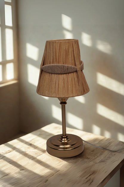 Aurelia Bronze Pleated Table Lamp – Handcrafted Ambient Lighting