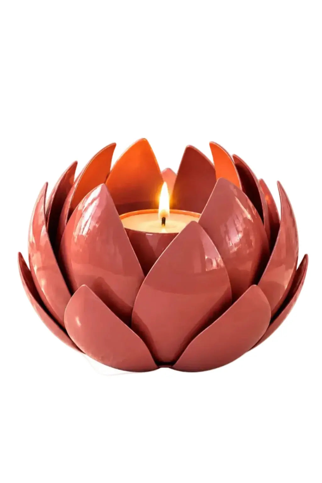 Elegant metal leaf tealight candle holder enhancing ambient luxury lighting with exquisite metallic accents