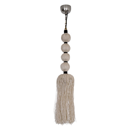 Natural Jute Pendant Light with Tassel Fringe | Boho Decorative Hanging Ceiling Lamp | ILLUMEA