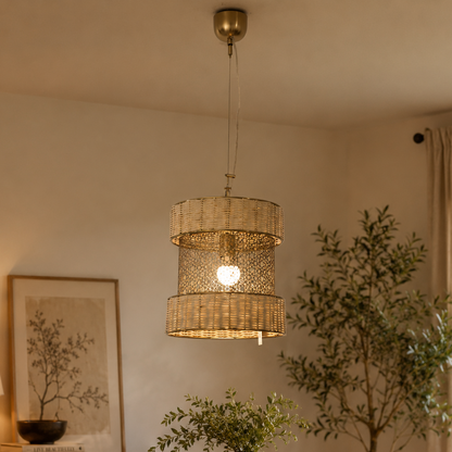 ILLUMEA Rattan Pendant Hanging Light for Ceiling