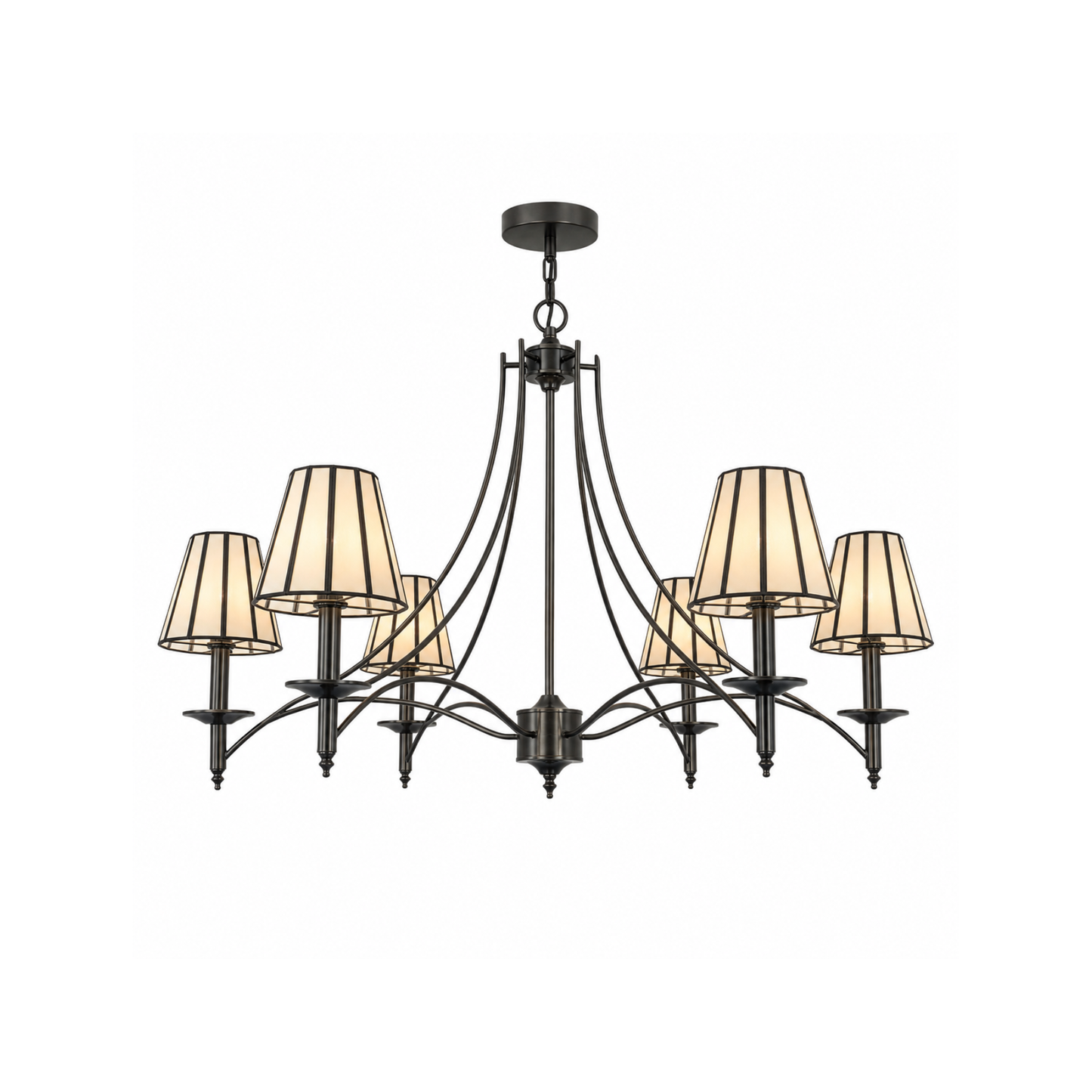 Taper Strip 6 Shade Chandelier