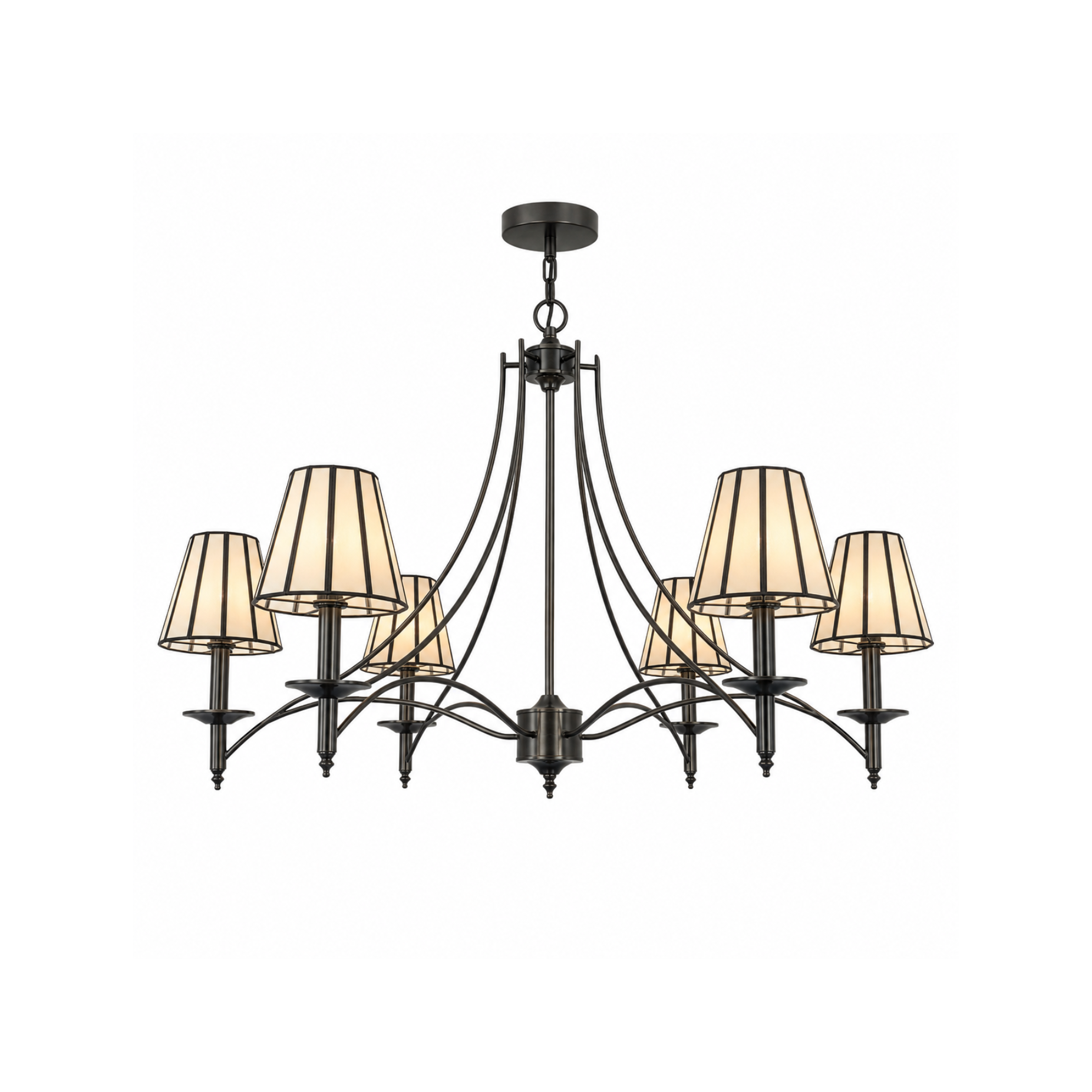 Taper Strip 6 Shade Chandelier