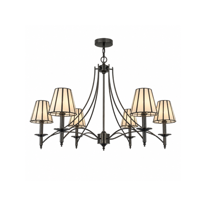 Taper Strip 6 Shade Chandelier