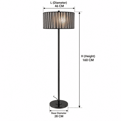 Modern black metal floor lamp showcasing contemporary design and sleek style for elegant interior lighting