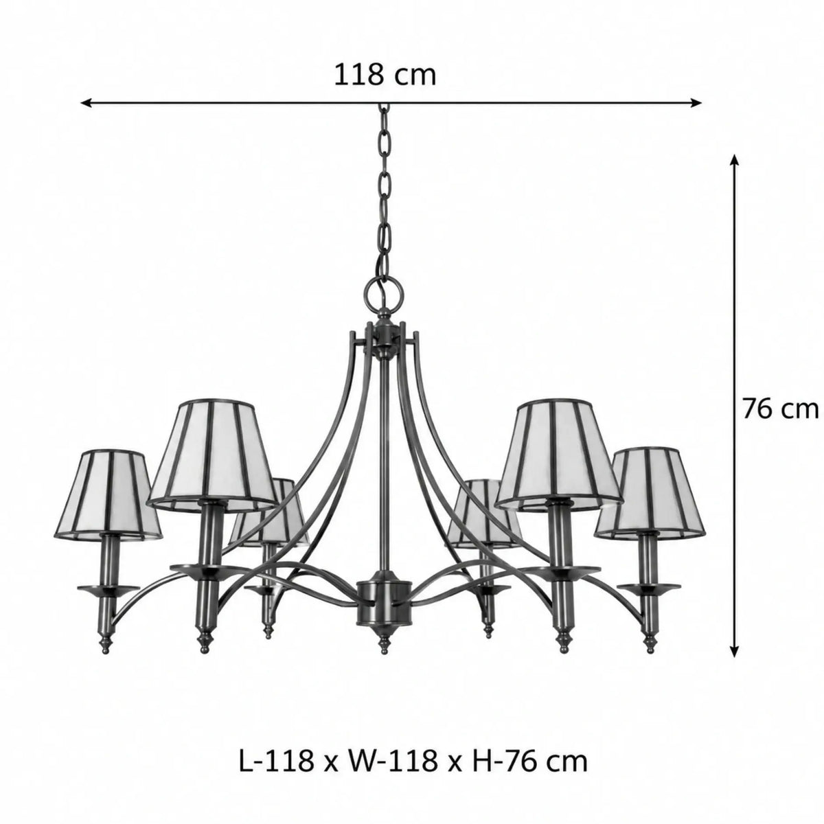 Taper Strip 6 Shade Chandelier - ILLUMEA