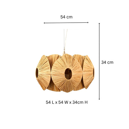 6 LIGHTS RAFIA SHADE