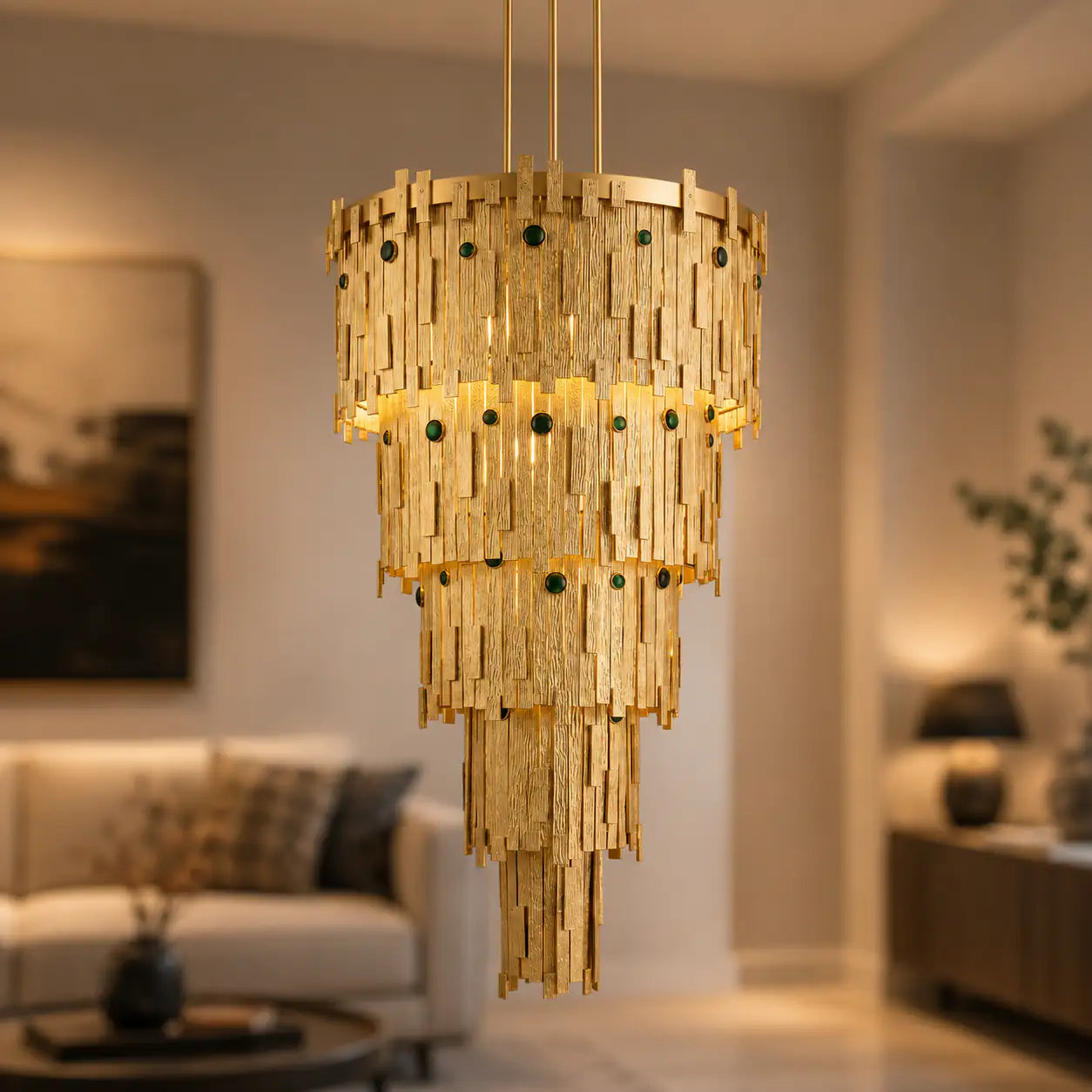 Casted Strips Chandelier Light
