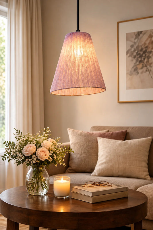 Conical Poth Lamp – ILLUMEA Textured Pendant Light for Modern Home Décor