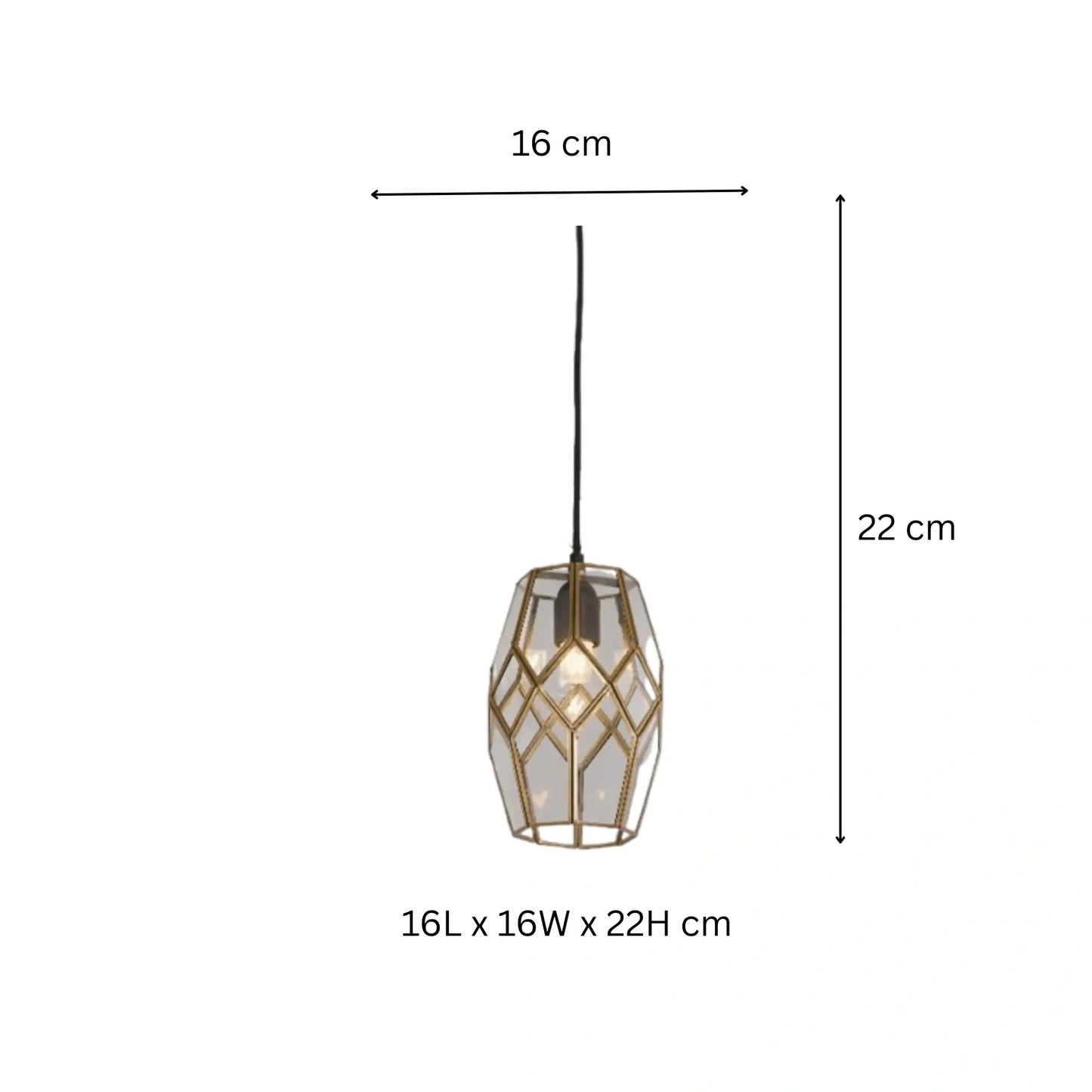 Geometric Honeycomb Clear Glass Pendant
