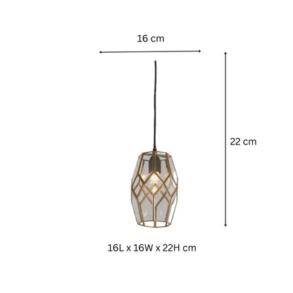 Geometric Honeycomb Clear Glass Pendant