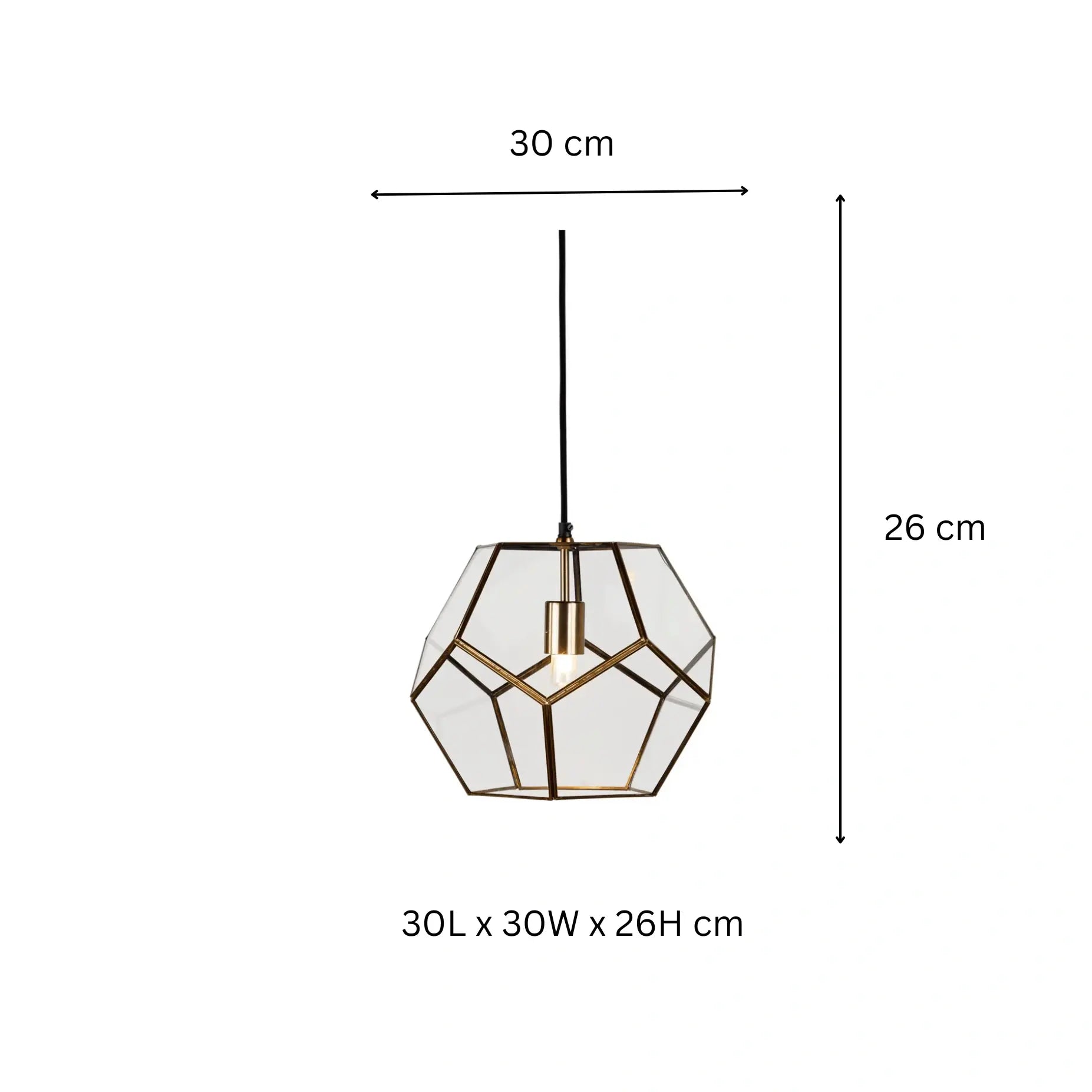 Geometric Penta Globe Clear Shade Pendant