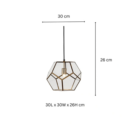 Geometric Penta Globe Clear Shade Pendant