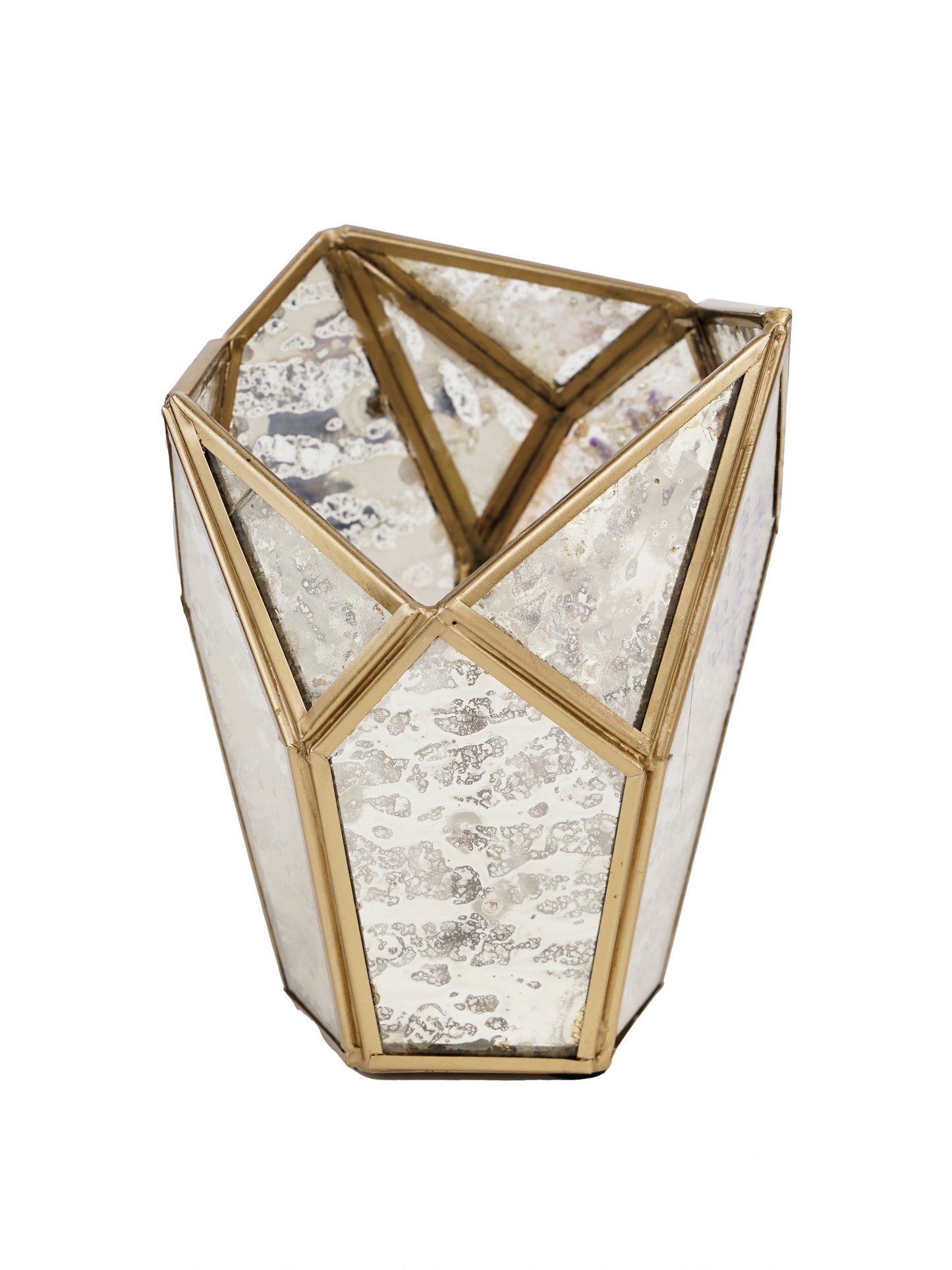 Geometric Tealight Candle Holder Antique