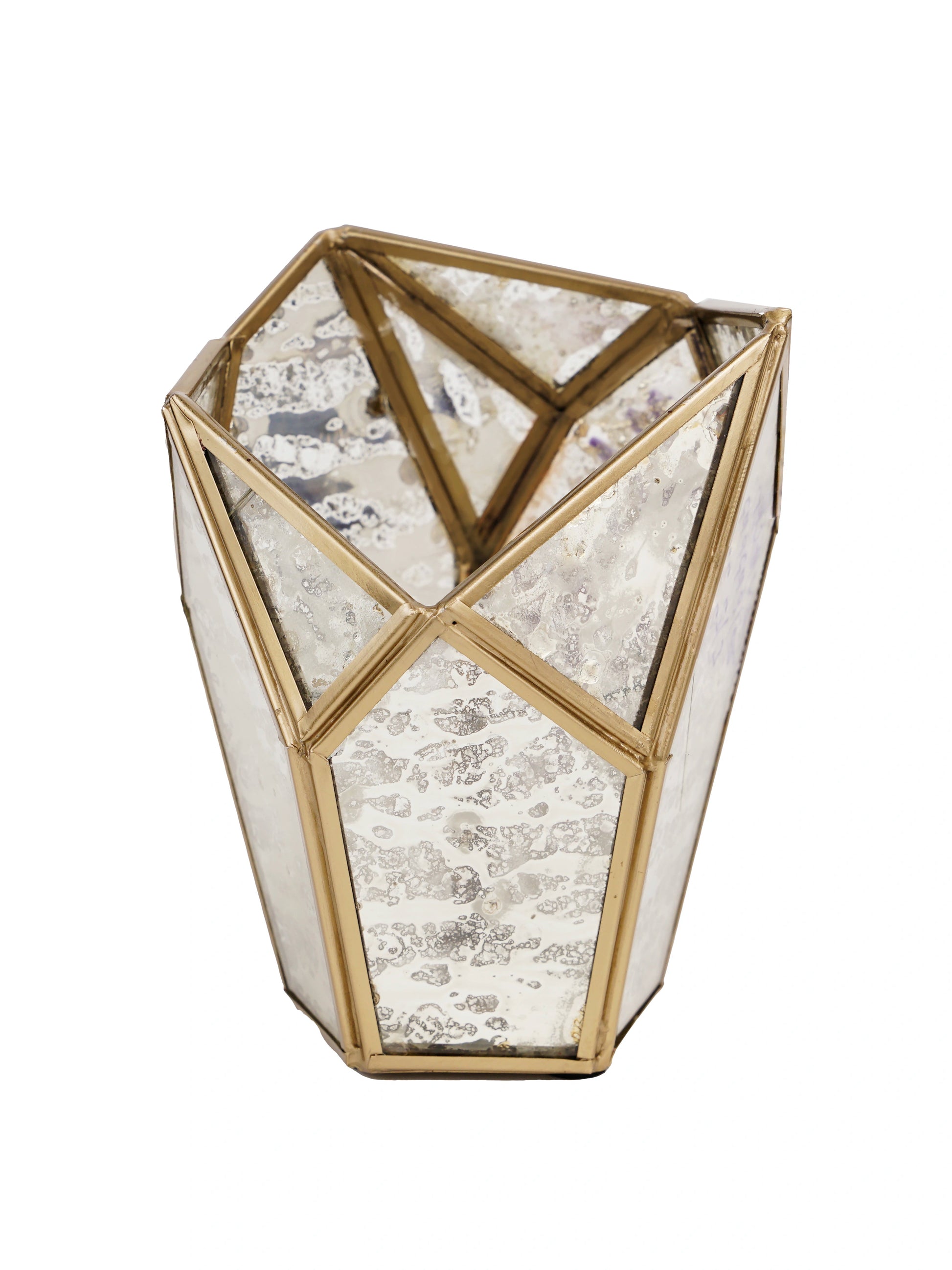 Geometric Tealight Candle Holder Antique
