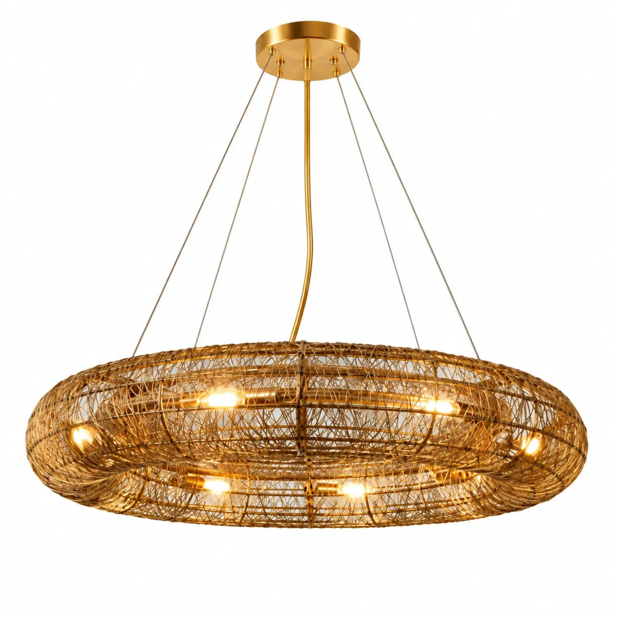 Designer Wire Mesh Chandelier for dining room lighting