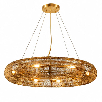 Designer Wire Mesh Chandelier for dining room lighting
