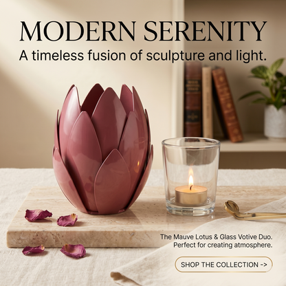 Illumea Metal Leaf Tealight Holder – Orange Salmon Decor