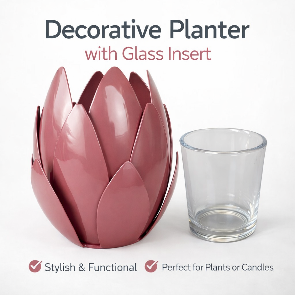 Illumea Metal Leaf Tealight Holder – Orange Salmon Decor