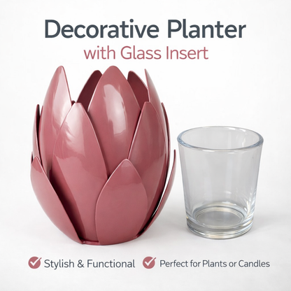 Illumea Metal Leaf Tealight Holder – Orange Salmon Decor