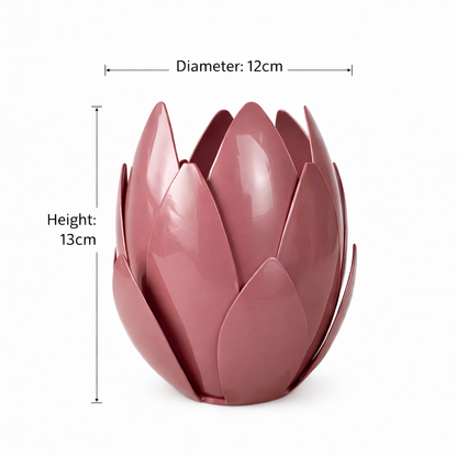 Illumea Metal Leaf Tealight Holder – Orange Salmon Decor