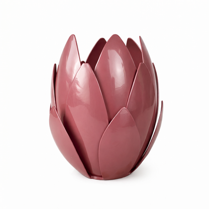 Illumea Metal Leaf Tealight Holder – Orange Salmon Decor