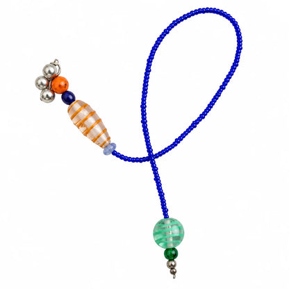 ILLUMEA Handmade Blue Glass Beaded Bookmark with Colorful Glass Beads and Silver Charms
