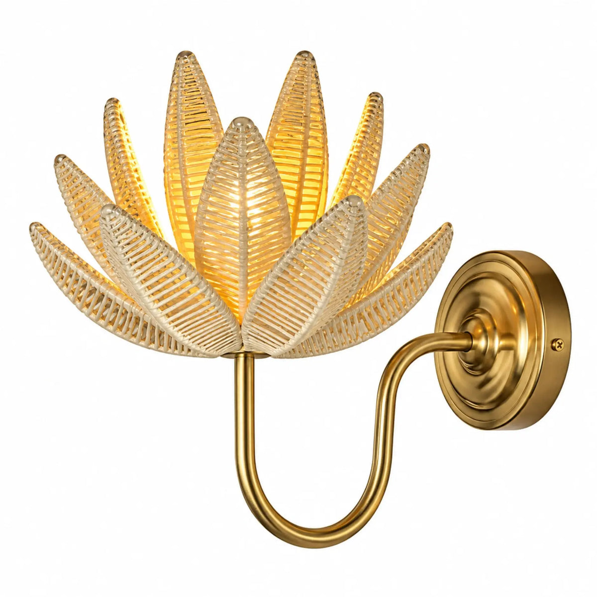 Decorative Jute Flower Wall Light with Warm Floral Design for Living Room Interiors