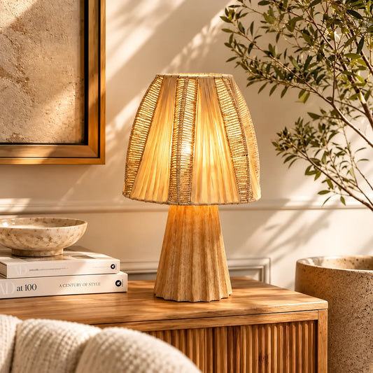 Jute Shade Table Lamp – ILLUMEA Natural Handmade Lighting for Home Décor