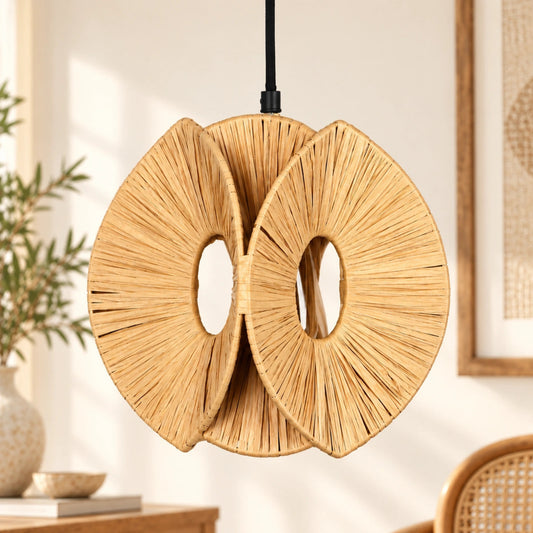 ILLUMEA handmade Rafia Small Shade with natural woven fiber design for home décor