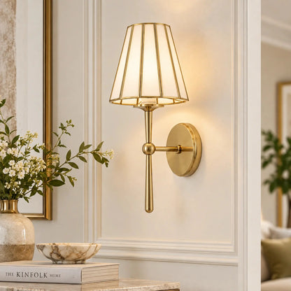 Elegant Taper Strip Wall Lamp casting warm ambient light, perfect luxury lighting for modern interiors