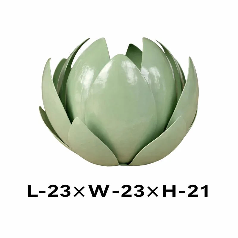 Illumea Metal Leaf Hurricane Candle Holder – Green Decor