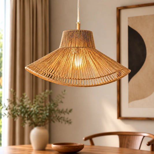 Jute Pendant Light for Decoration – ILLUMEA Natural Woven Lighting for Home Décor