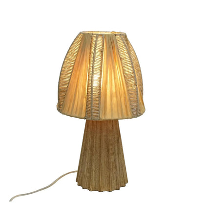 Jute Shade Table Lamp with Warm Ambient Glow for Cozy Home and Hospitality Spaces